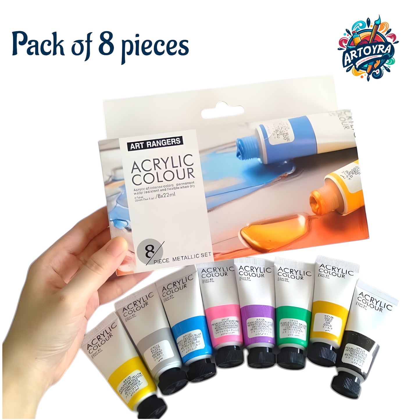pack of 8 premium quality art ranger acryllic paint 30 ml for painting