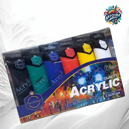 6-Piece Acrylic Paint Set – High-Quality & Vibrant Colors! 🖌️