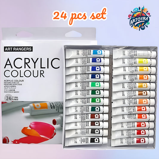 Pack of 24 tube art rangers acyllic paint for painting