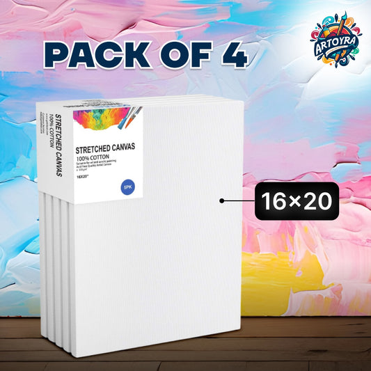Pack of 4 Stretched Canvases – Premium Quality for Artists! 🖌️