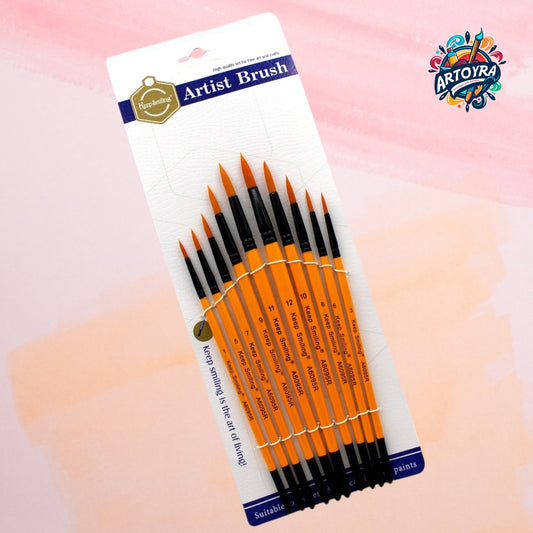pack of 10 high quality Keep smiling brush for painting canvas