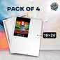 Pack of 4 Large Stretched Canvases – Perfect for Artists! 🖌️ 18x24 inches premium quality