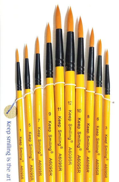 pack of 10 high quality Keep smiling brush for painting canvas